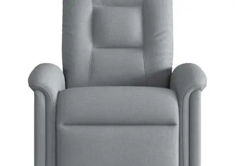 Fotoliu de masaj rabatabil cu ridicare, gri deschis, textil - 5/5