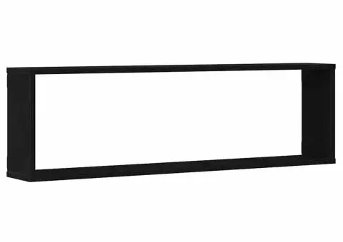 Rafturi cub de perete 4 buc Stejar negru Lemn prelucrat - 5/5