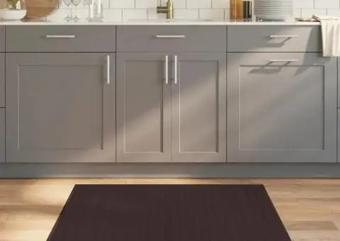 Covor pătrat, maro închis, 100x100 cm, bambus - 1/5