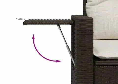 Set canapele de grădină cu perne, 7 piese, maro, poliratan - 3/5