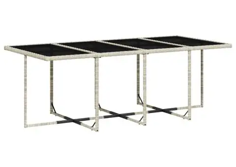 Set mobilier de grădină cu perne 13 piese gri deschis poliratan - 4/5