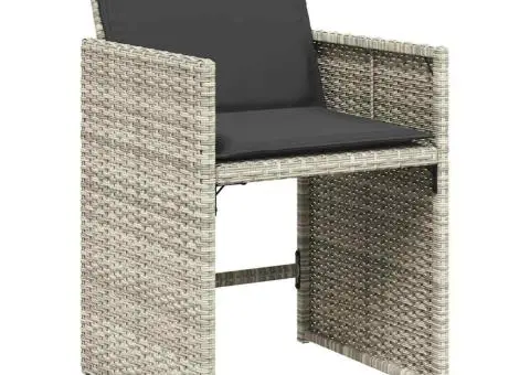 Set mobilier de grădină cu perne 13 piese gri deschis poliratan - 5/5