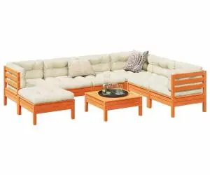 vidaXL Set canapele grădină cu perne, 8 piese, maro, lemn masiv de pin