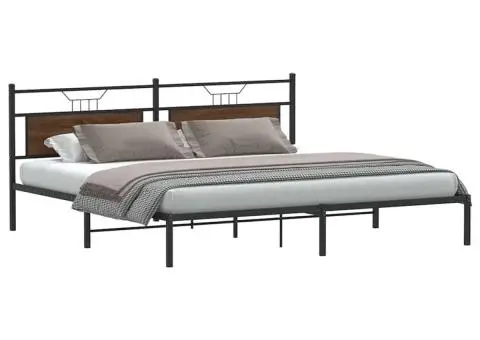 Cadru de pat fără saltea Stejar maro 200x200 cm Lemn prelucrat - 1/5