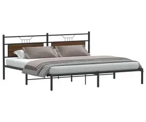 vidaXL Cadru de pat fără saltea Stejar maro 200x200 cm Lemn prelucrat
