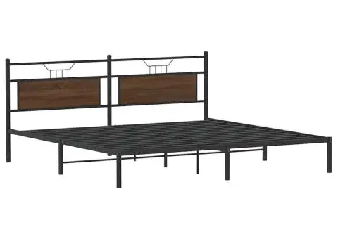 Cadru de pat fără saltea Stejar maro 200x200 cm Lemn prelucrat - 3/5