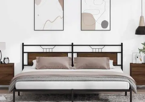 Cadru de pat fără saltea Stejar maro 200x200 cm Lemn prelucrat - 4/5