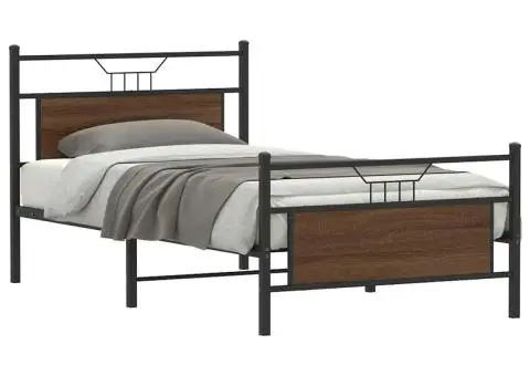 Cadru de pat fără saltea Stejar maro 107x203 cm Lemn prelucrat - 1/5