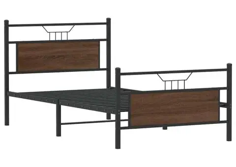 Cadru de pat fără saltea Stejar maro 107x203 cm Lemn prelucrat - 3/5