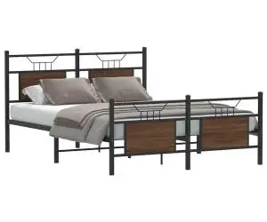 vidaXL Cadru pat fără saltea stejar maro 140x200 cm lemn prelucrat