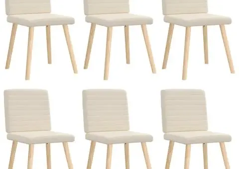 Scaune de bucătărie, 6 buc., pânză - 1/5