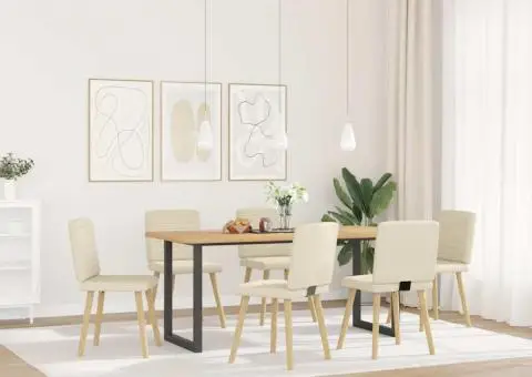 Scaune de bucătărie, 6 buc., pânză - 2/5