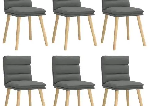 Scaune de sufragerie, 6 buc., gri închis, material textil - 2/5