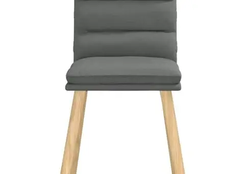 Scaune de sufragerie, 6 buc., gri închis, material textil - 4/5