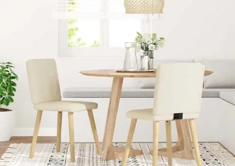 Scaune de bucătărie, 2 buc., pânză - 2/5