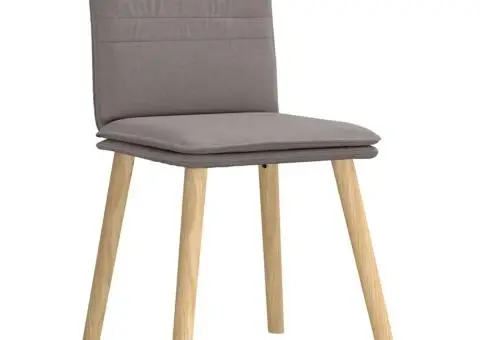 Scaune de sufragerie, 4 buc., gri taupe, material textil - 3/5
