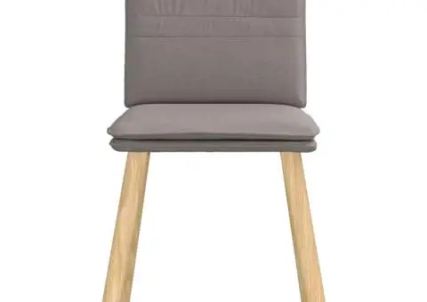 Scaune de sufragerie, 4 buc., gri taupe, material textil - 4/5