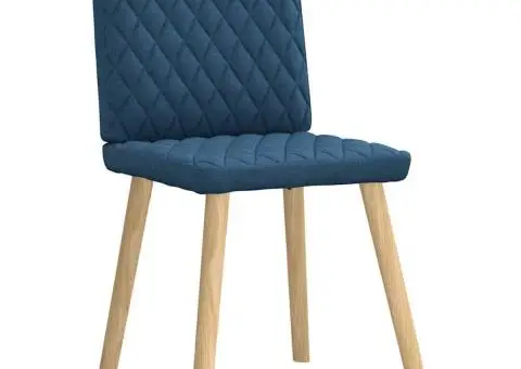 Scaune de sufragerie, 6 buc., albastru, material textil - 3/5