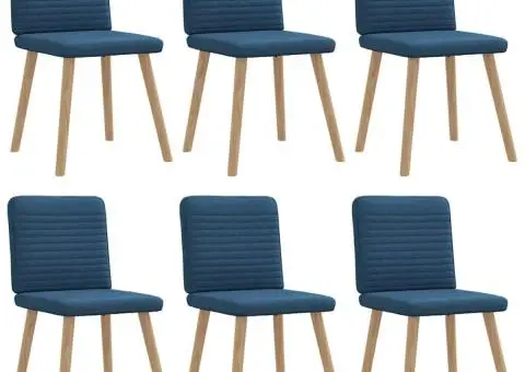 Scaune de sufragerie, 6 buc., albastru, material textil - 1/5