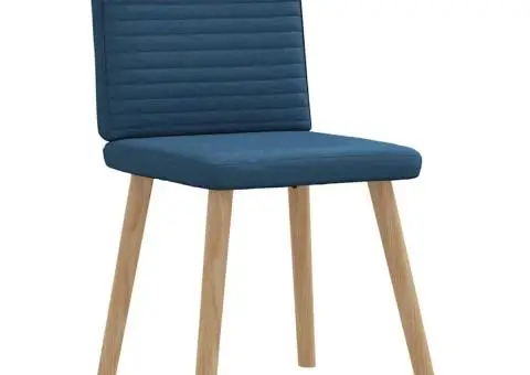 Scaune de sufragerie, 6 buc., albastru, material textil - 3/5