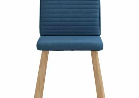 Scaune de sufragerie, 6 buc., albastru, material textil - 4/5