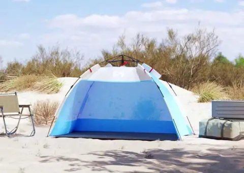 Cort camping 2 persoane albastru azur impermeabil setare rapidă - 3/5