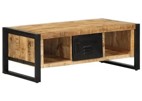 Măsuță de cafea, 90x50x36 cm, lemn masiv de mango brut - 2/5