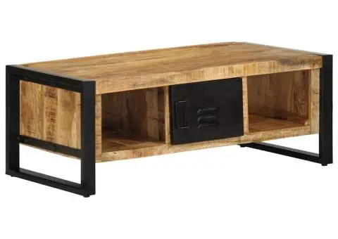 Măsuță de cafea, 90x50x36 cm, lemn masiv de mango brut - 3/5