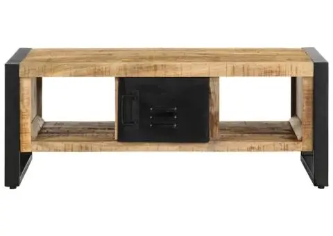 Măsuță de cafea, 90x50x36 cm, lemn masiv de mango brut - 5/5