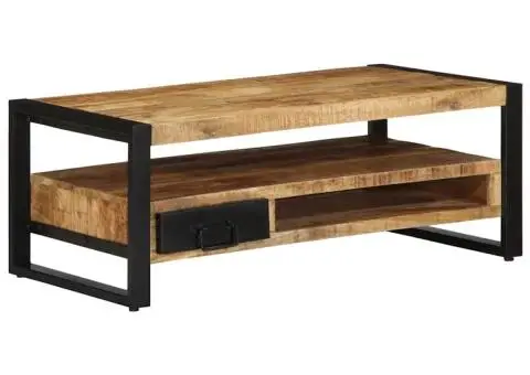 Măsuță de cafea, 90x50x36 cm, lemn masiv de mango brut - 2/5