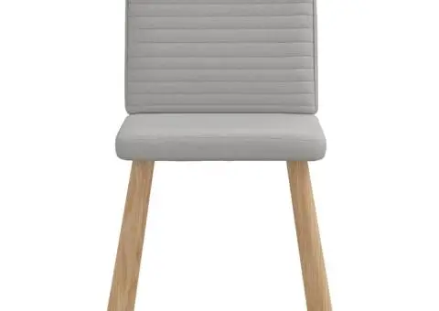 Scaune de sufragerie 4 buc țesătură gri nor - 4/5