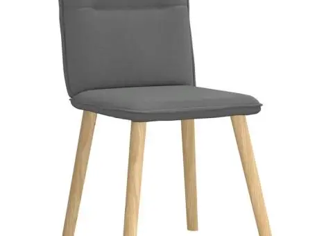 Scaune de bucătărie pivotante, 4 buc., gri închis, textil - 3/5