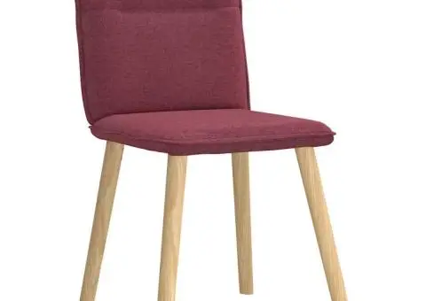 Scaune de bucătărie, 4 buc., roșu vin, material textil - 3/5