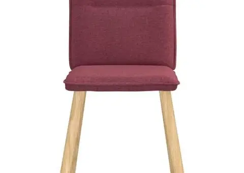 Scaune de bucătărie, 4 buc., roșu vin, material textil - 4/5