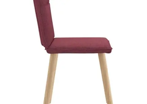 Scaune de bucătărie, 4 buc., roșu vin, material textil - 5/5