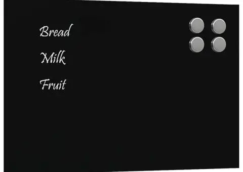 Tablă magnetică de perete neagră 40x30 cm, sticlă securizată - 2/5