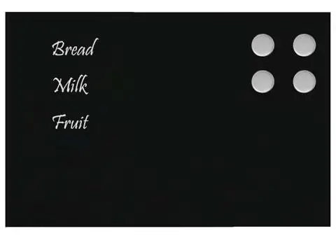 Tablă magnetică de perete neagră 40x30 cm, sticlă securizată - 3/5