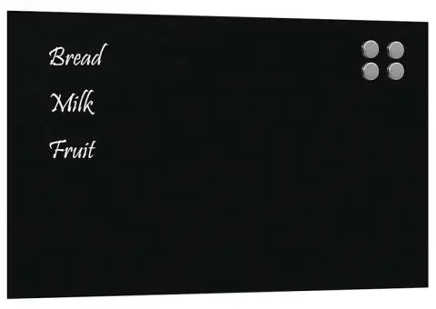 Placă magnetică de perete neagră 100x60 cm sticlă securizată - 2/5