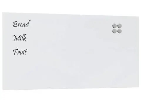 Tablă magnetică de perete, alb, 100x50 cm, sticlă securizată - 2/5