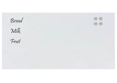 Tablă magnetică de perete, alb, 100x50 cm, sticlă securizată - 3/5