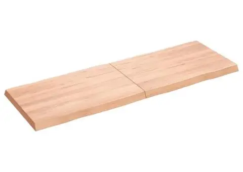 Blat masă, 120x40x(2-4) cm, maro, lemn tratat contur organic - 2/5