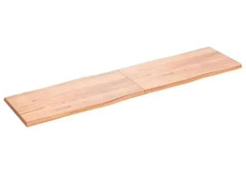 Blat masă, 200x50x(2-4) cm, maro, lemn tratat contur organic - 2/5