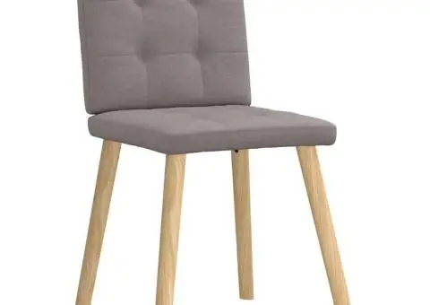 Scaune de sufragerie, 4 buc., gri taupe, material textil - 3/5