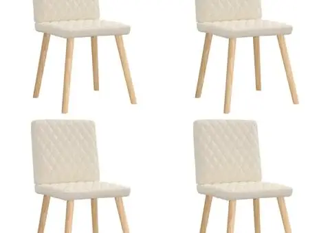 Scaune de bucătărie, 4 buc., pânză - 1/5