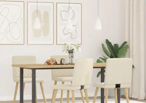 Scaune de bucătărie, 4 buc., pânză - 2/5