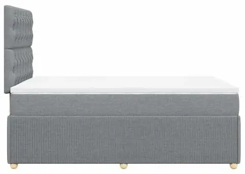 Pat box spring cu saltea, gri deschis, 120x190 cm, textil - 5/5