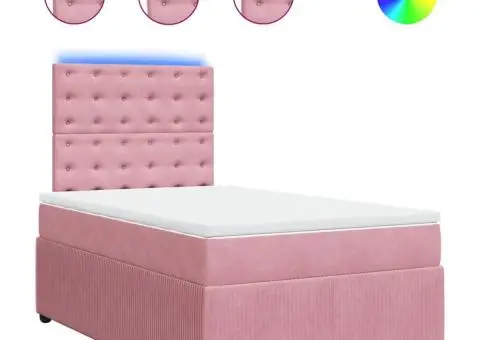 Pat box spring cu saltea, negru, 120x190 cm, catifea - 2/5