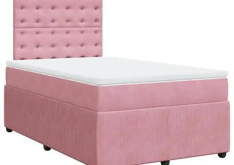 Pat box spring cu saltea, negru, 120x190 cm, catifea - 3/5