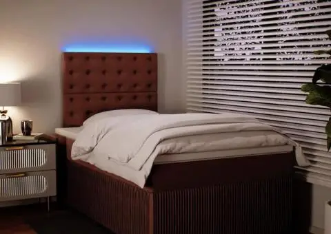 Pat box spring cu saltea, negru, 120x190 cm, catifea - 4/5