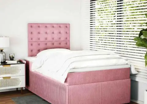 Pat box spring cu saltea, negru, 120x190 cm, catifea - 5/5